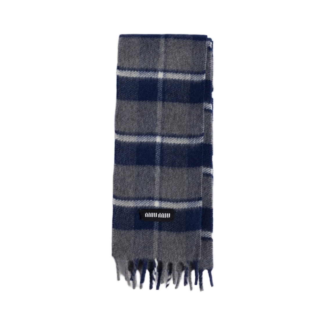 미우 미우 울 앤 캐시미어 스카프 슬레이트 라이트 블루(Miu Miu Wool and Cashmere Scarf Slate Light Blue) - 1