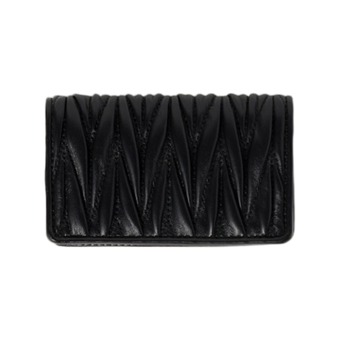 미우 미우 마테라쎄 나파 레더 카드 홀더 블랙(Miu Miu Matelasse Nappa Leather Card Holder Black) - 3