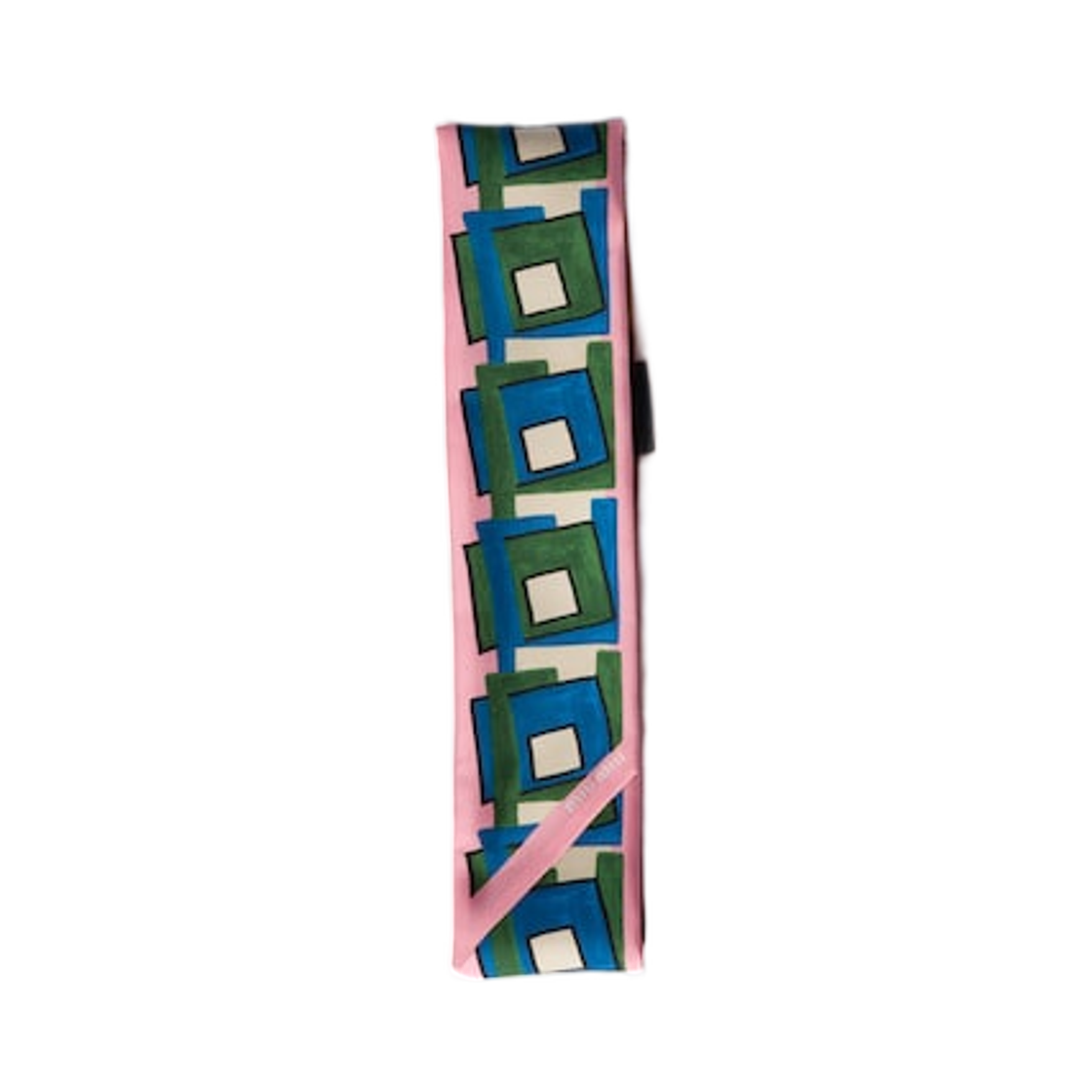 미우 미우 프린티드 실크 스키니 스카프 핑크 로렐 그린(Miu Miu Printed Silk Skinny Scarf Pink Laurel Green) - 1