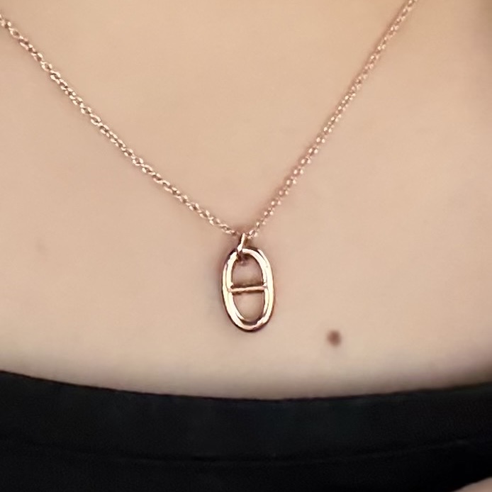 (W) Hermes Small Farandole Pendant Rose Gold 착용 스타일 - 3