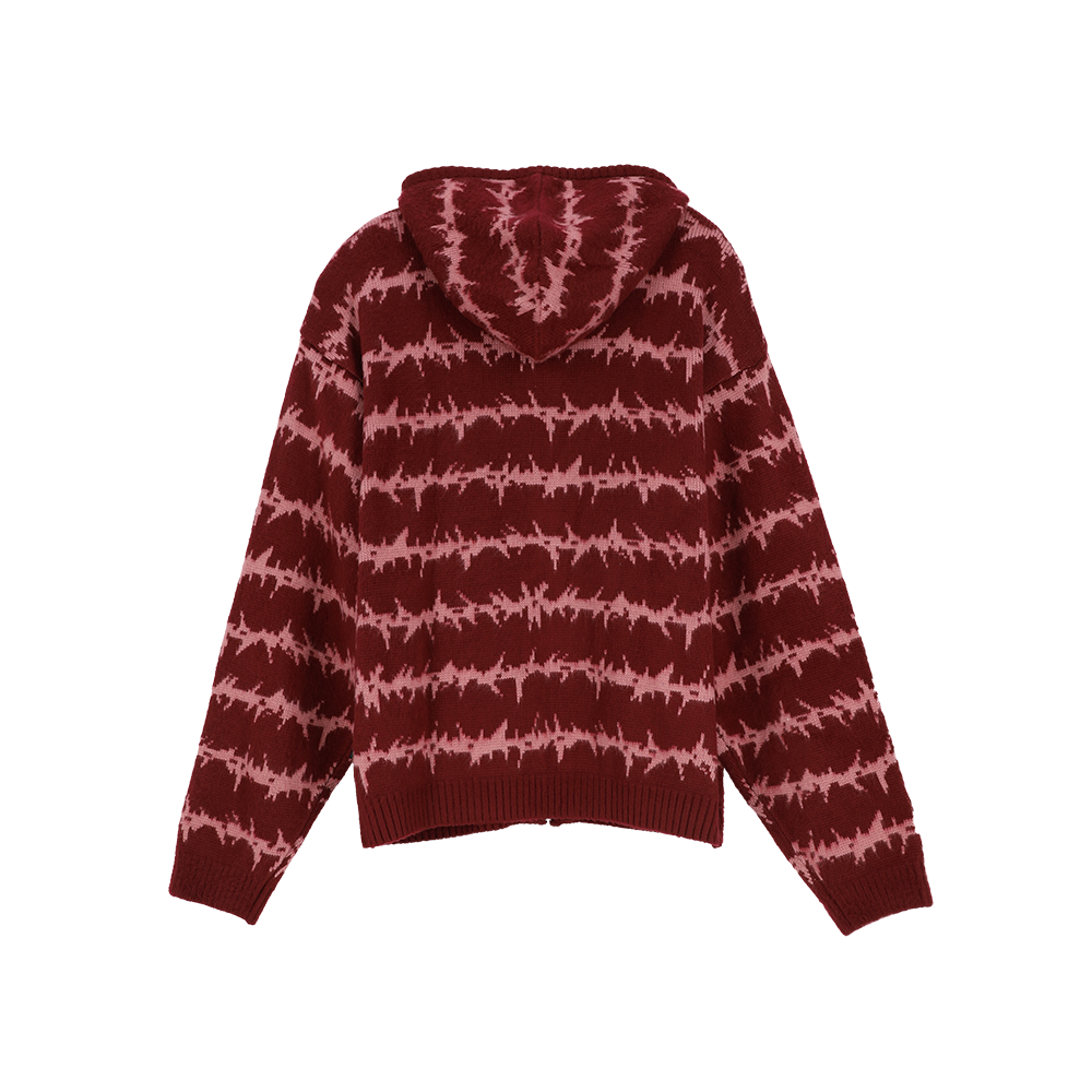 애프터매스 모헤어 니트 집 후디 레드(Aftermath Mohair Knit Zip Hoodie Red) - 3