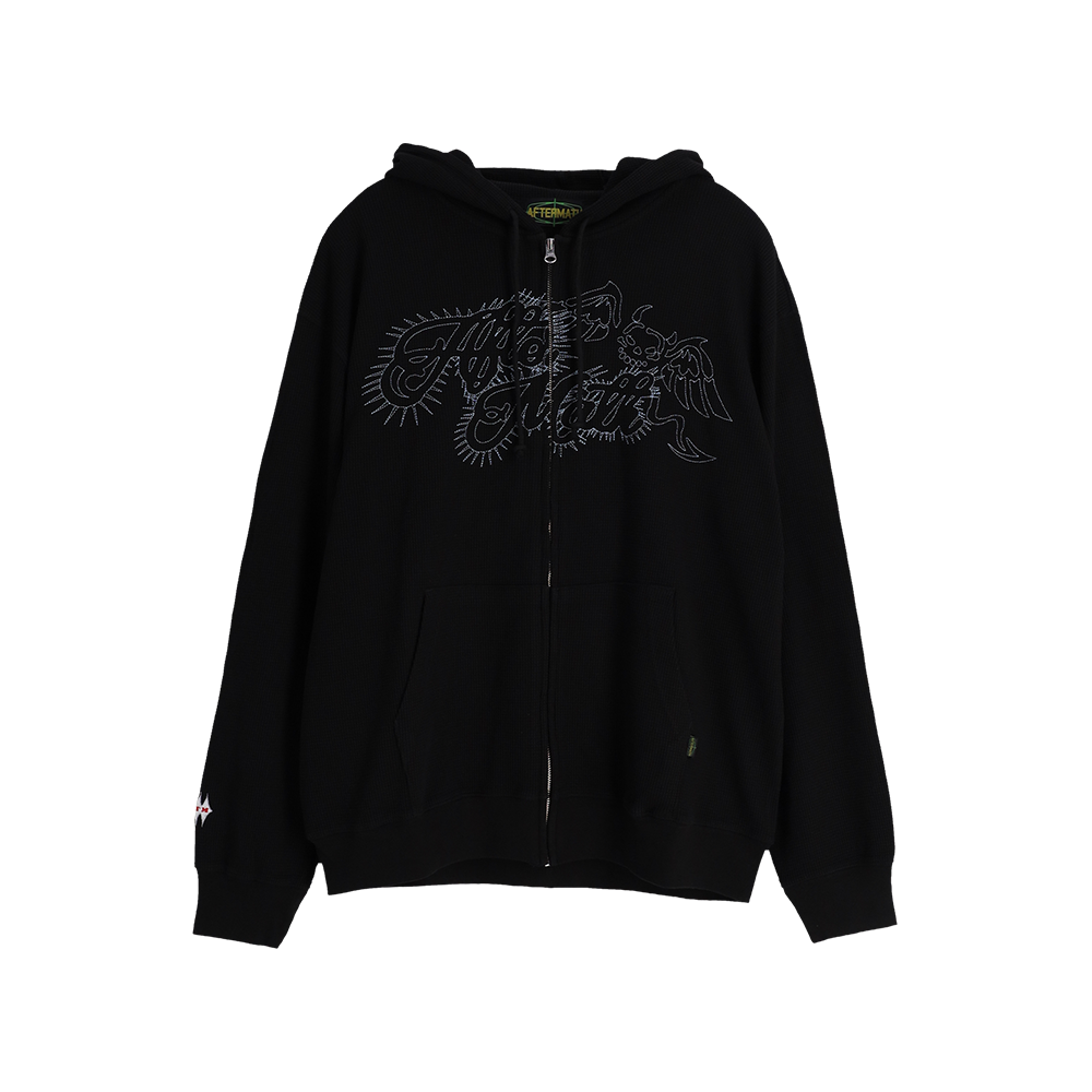 애프터매스 와플 집 후디 블랙(Aftermath Waffle Zip Hoodie Black)