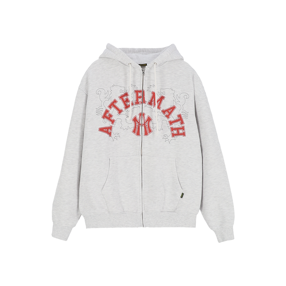 애프터매스 에이티엠 로고 집 후디 헤더 그레이(Aftermath Atm Logo Zip Hoodie Heather Grey)