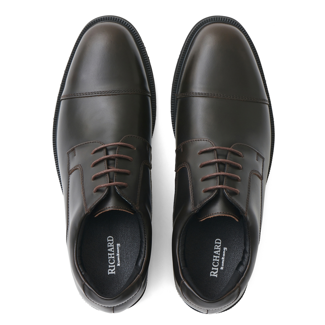 리차드 남성 스트레이트팁 더비 키높이 브라운(Richard Men’s Straight Tip Derby Elevator Shoes Brown) - 4