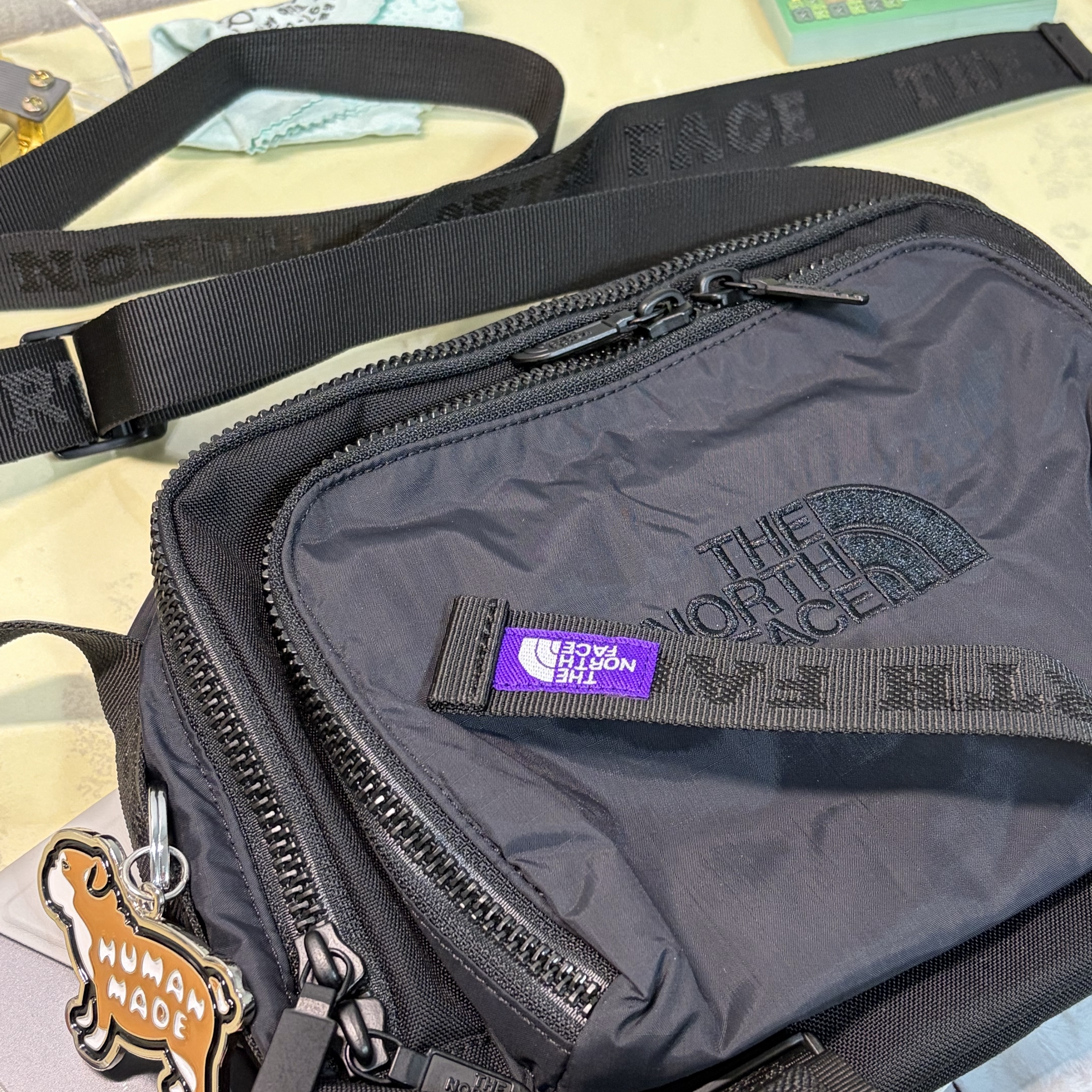 The North Face Purple Label Cordura Nylon Shoulder Bag Black 착용 스타일