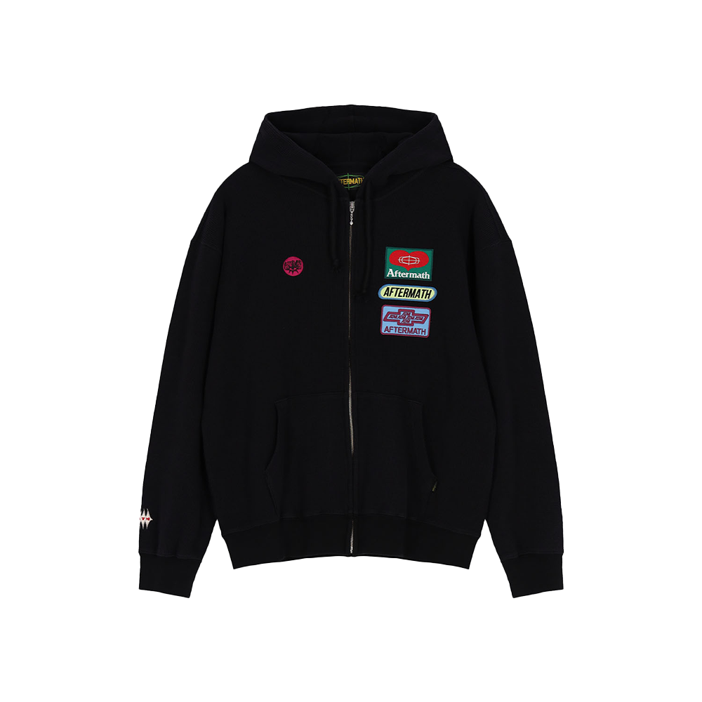 애프터매스 와플 집 후디 블랙(Aftermath Waffle Zip Hoodie Black)