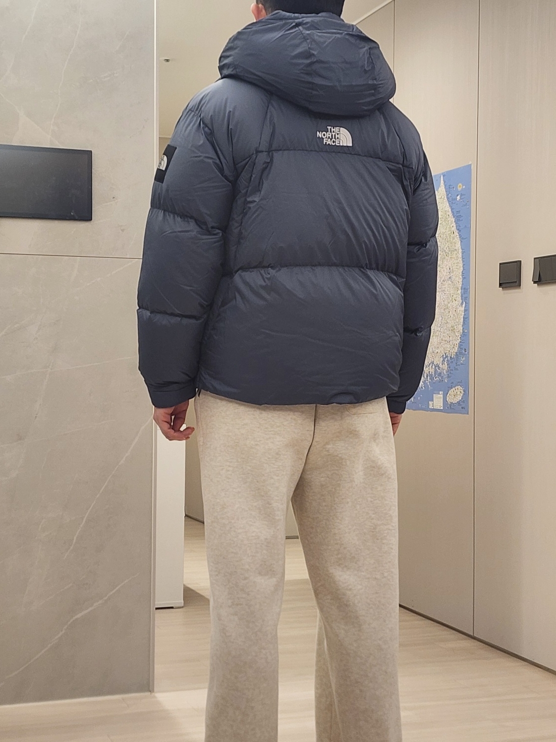 The North Face White Label Project Down Jacket RDS Dusk Blue 착용 스타일 - 2