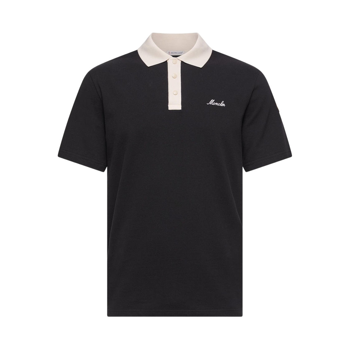 L1-091-8A00003-89A16-999 Moncler Embroidered Logo Cotton Piquet Polo Shirt Black - 26SS