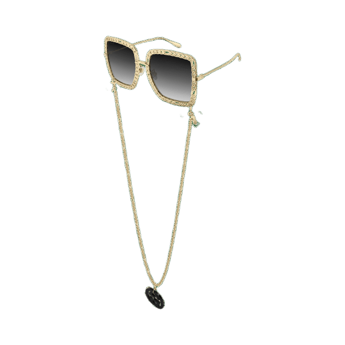 (W) 구찌 스퀘어 프레임 선글라스 골드 그레이((W) Gucci Square Frame Sunglasses Gold Grey) - 2