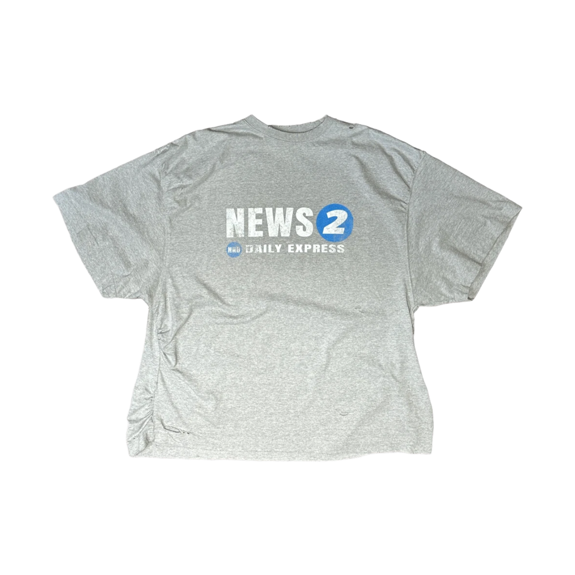 논노드 퍼커링 뉴스 티셔츠 빈티지 그레이(Nonnod Puckering News T-Shirt Vintage Grey)