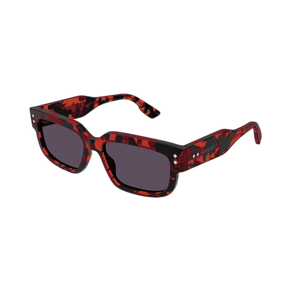 GG1218S-003 Gucci Rectangular Logo Sunglasses Havana Grey