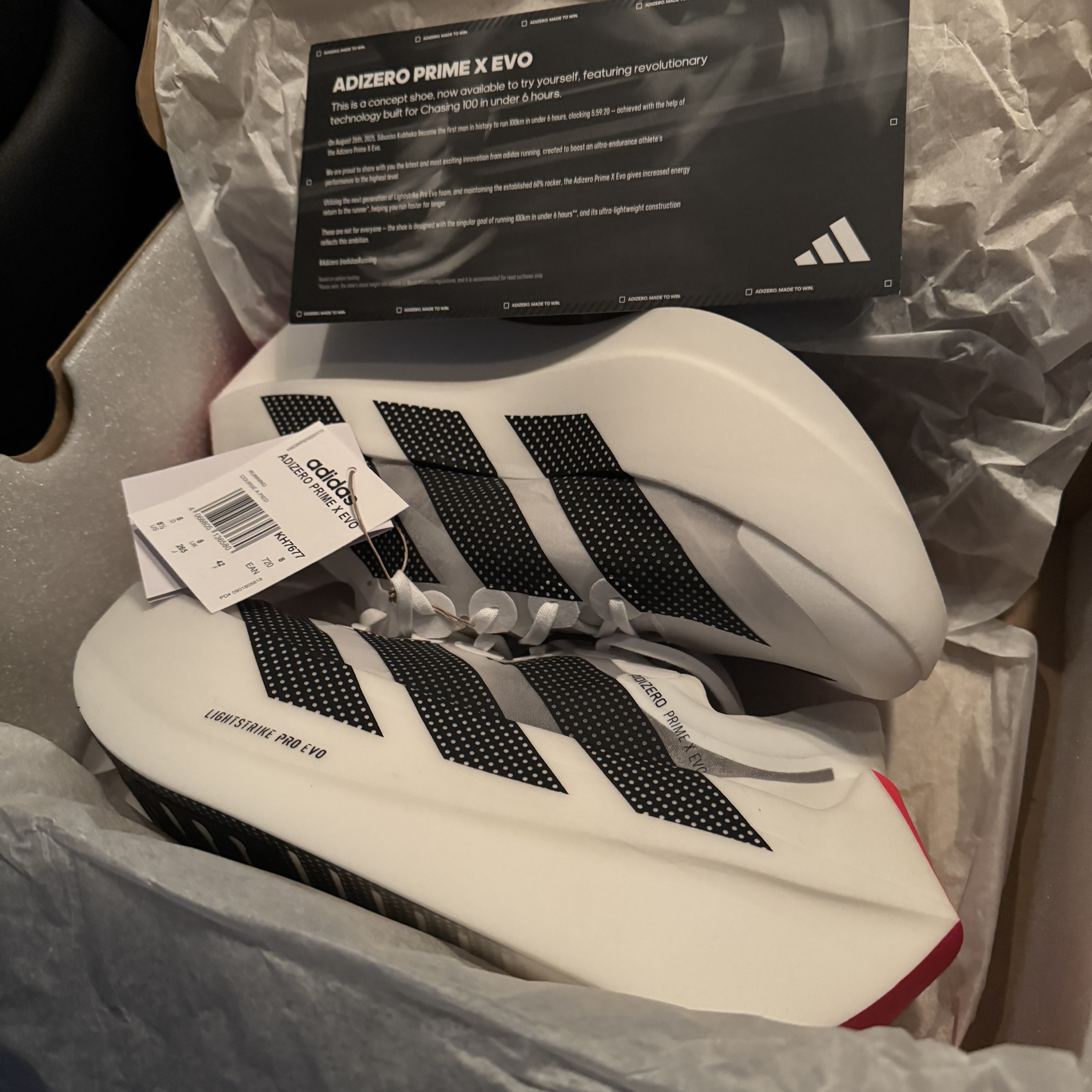Adidas Adizero Prime x EVO Cloud White Core Black 착용 스타일