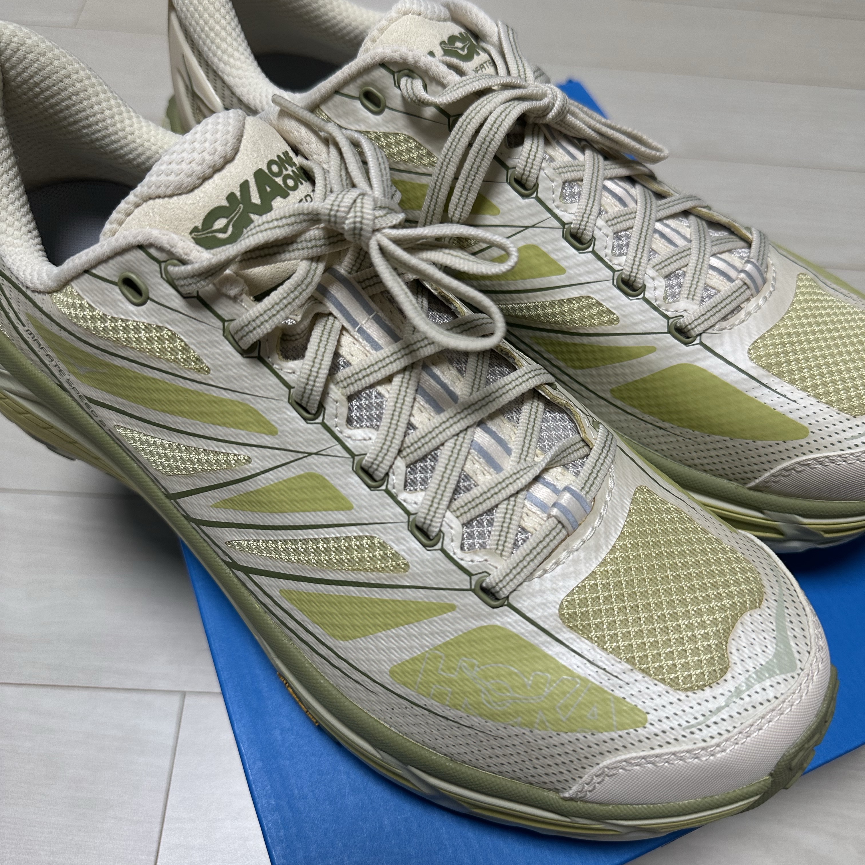 Hoka Mafate Speed 2 Eggnog Celery Root 착용 스타일 - 1