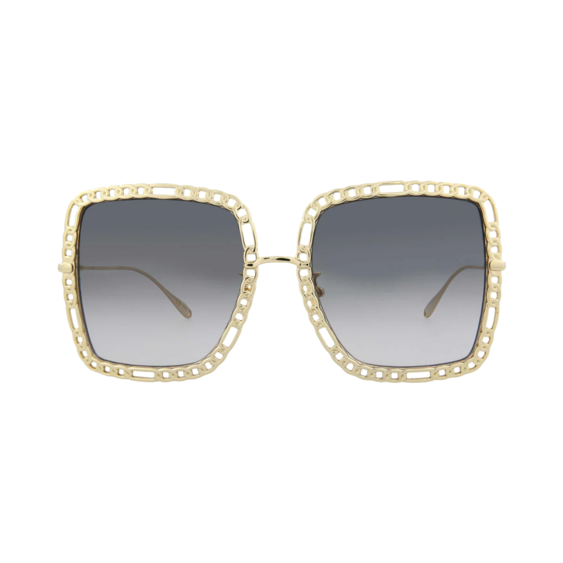 GG1033S-002 (W) Gucci Square Frame Sunglasses Gold Grey