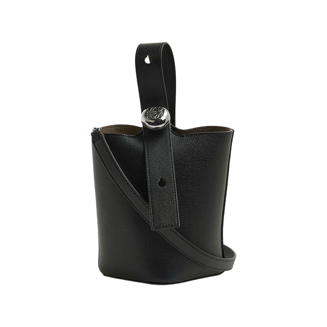 로에베 소프트 그레인드 카프스킨 미니 페블 버킷백 블랙(Loewe Soft Grained Calfskin Mini Pebble Bucket Bag Black)