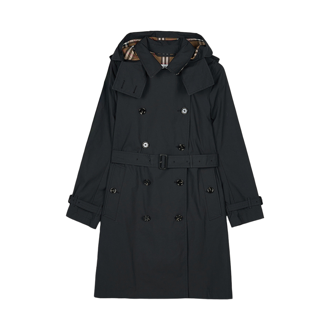 8112061 (W) Burberry Telford Hoodie Trench Coat Black