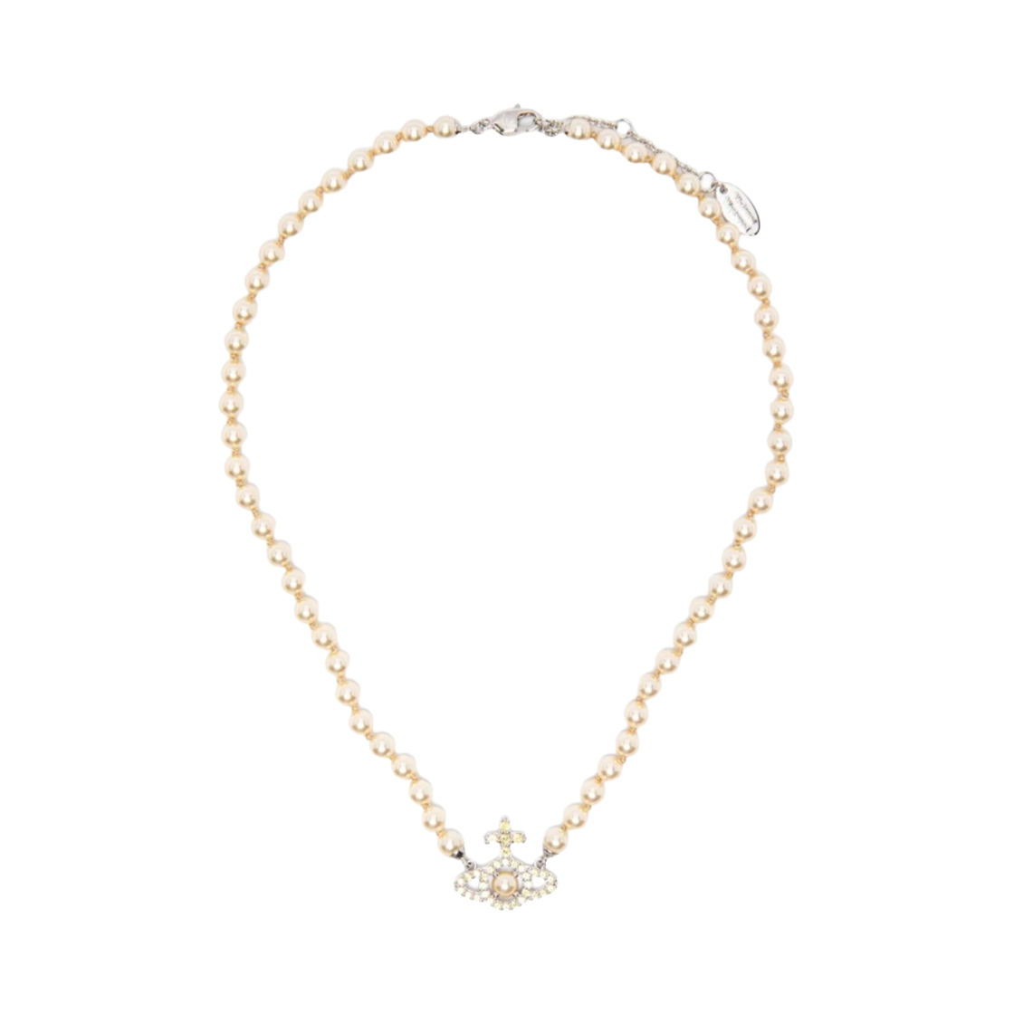 6301011P-02P643 (W) Vivienne Westwood Olympia Pearl Necklace Platinum Gold