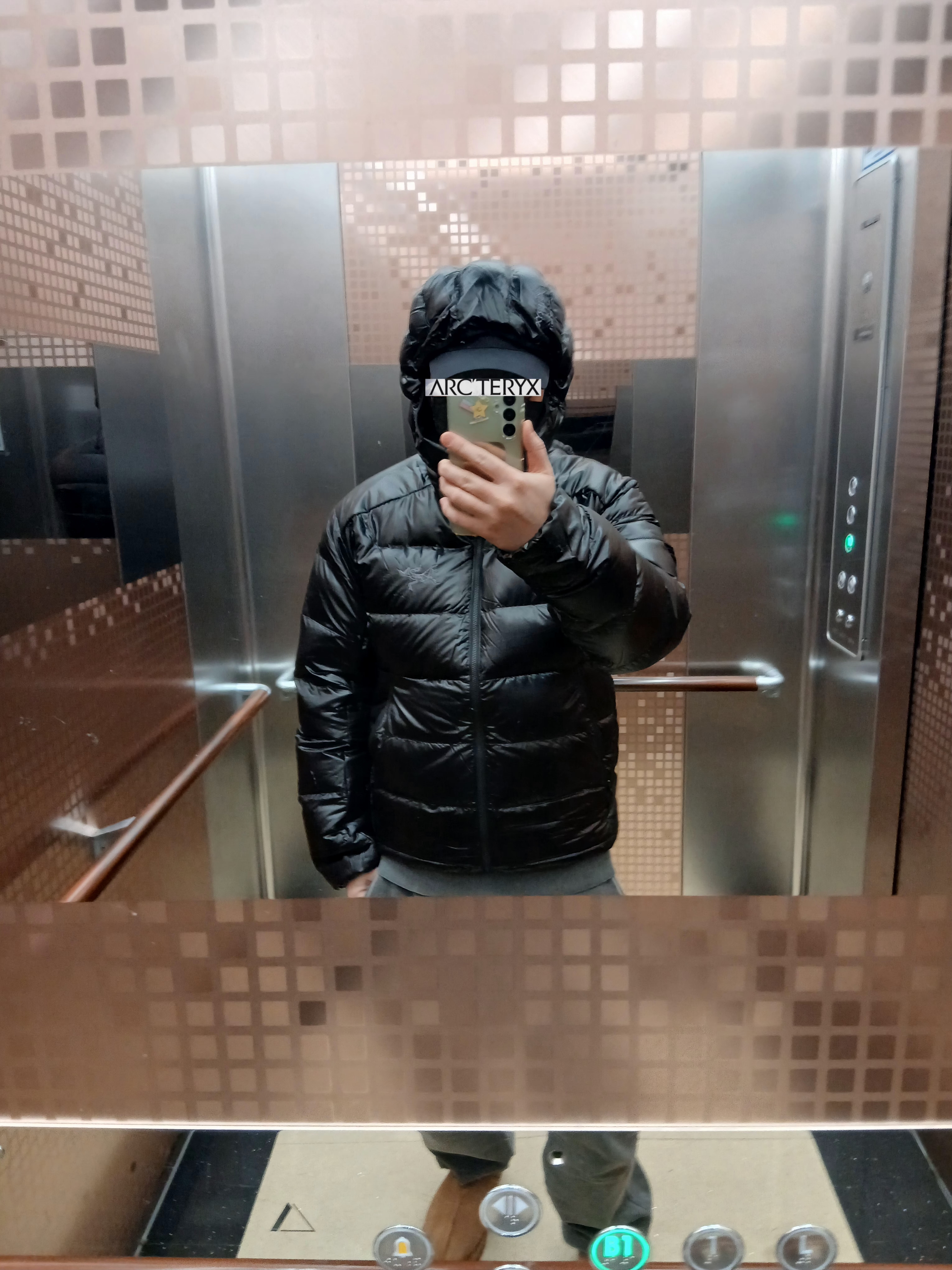 Arc'teryx Cerium SV Hoody Black, Arc'teryx Bird Word Cap 24K Black 착용 스타일 - 7