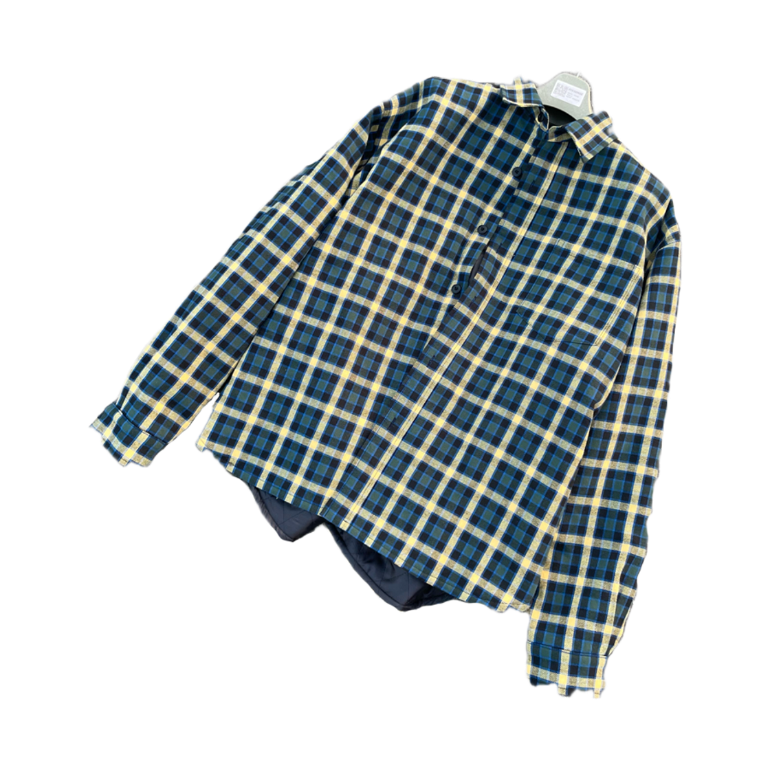 IW-041 INSSENSE Large Fit Yellow Tartan Padded Shirts