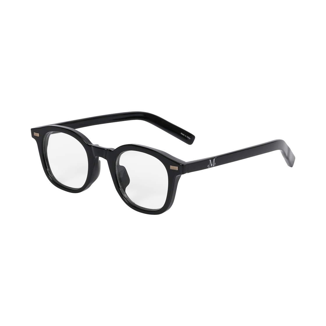 무센트 오르웬 골드 포인트 라운드 안경 남녀공용 (2컬러) 블랙(MUCENT Orwen Gold Point Round Glasses Unisex (2Color) Black)