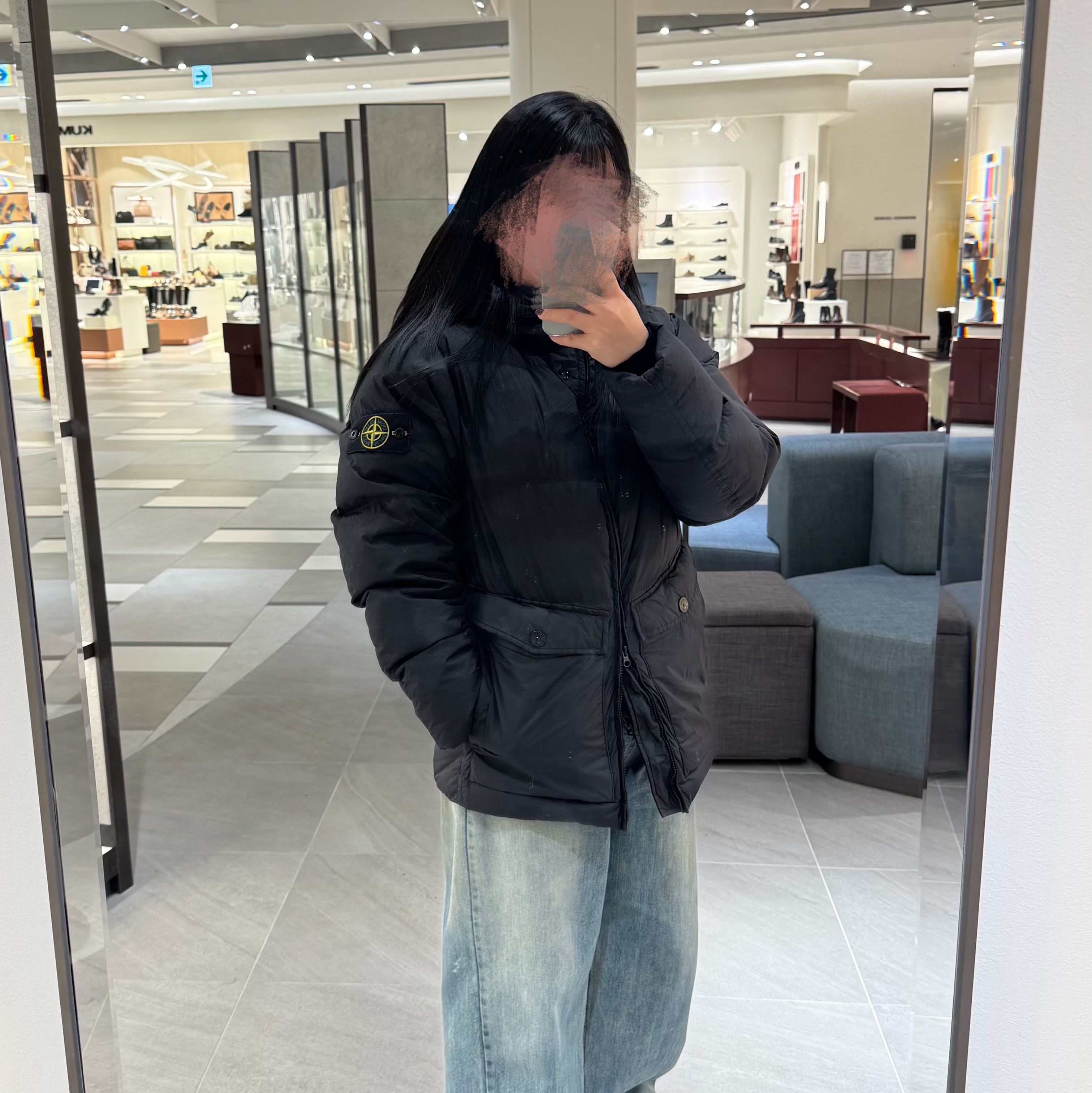 Stone Island 4100011 Crinkle Reps NY Recycled Nylon Hooded Down Jacket Black - 25FW 착용 스타일