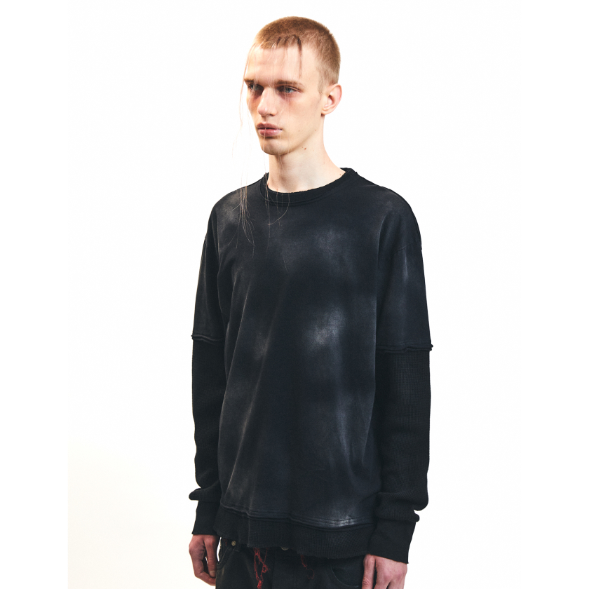 레어리티스 워시드 더블 레이어 롱슬리브 워시드 블랙(Nine Rarities Washed Double Layer LS Washed Black) - 3