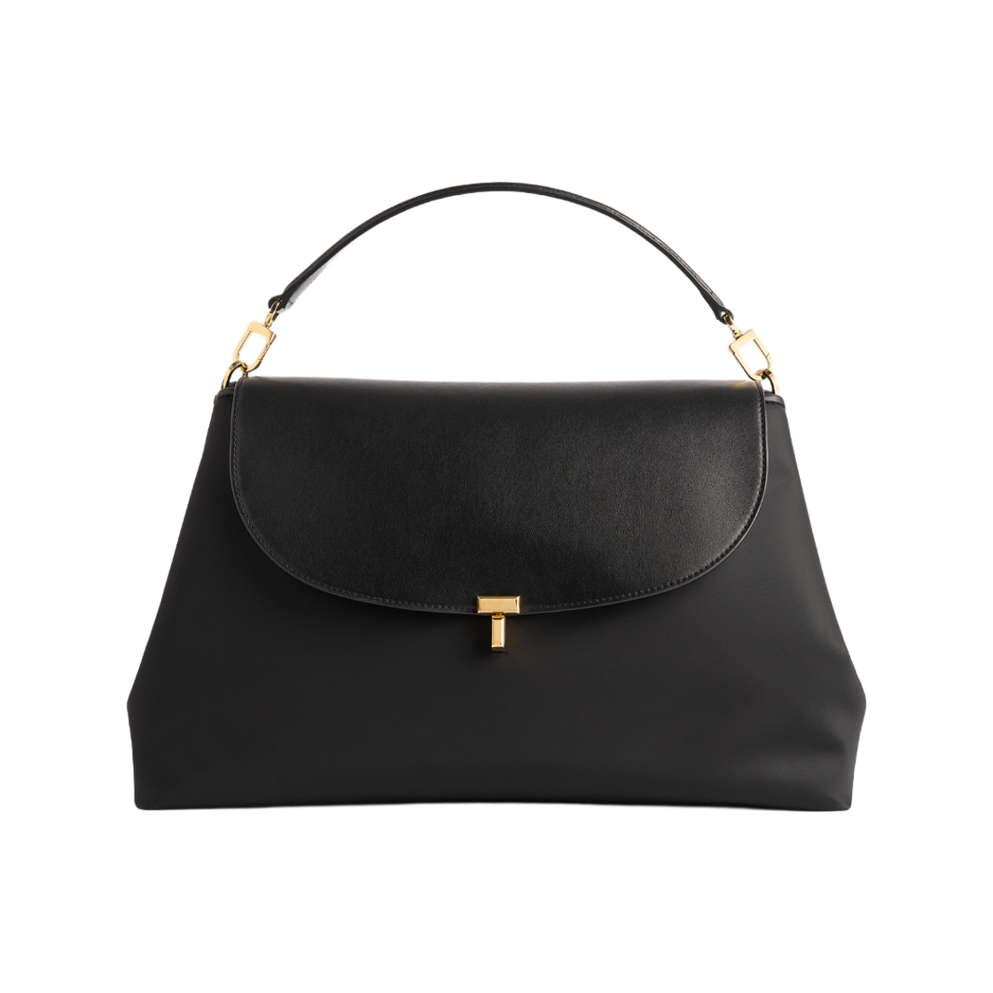 254-WAL0096-FB0182-001 Toteme T-Lock Nylon Satchel Bag Black