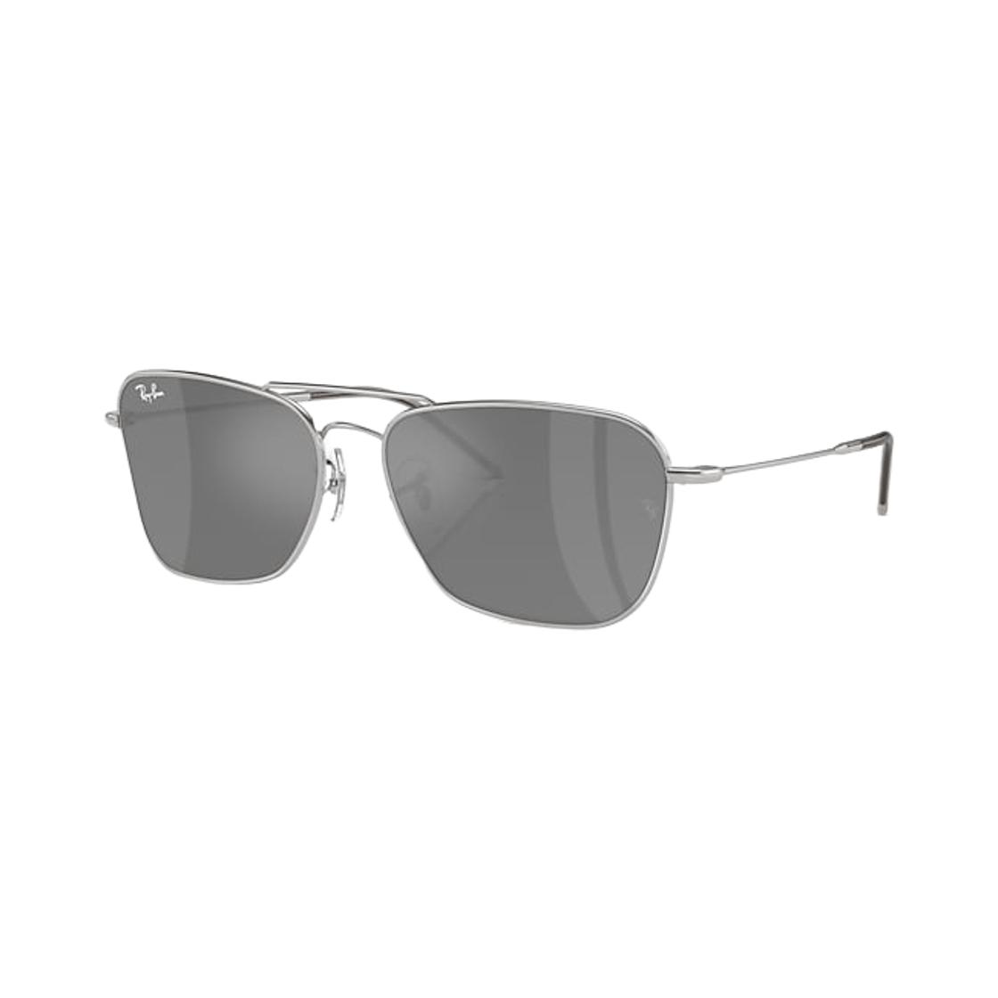 RBR0102S-003/GS Ray-Ban Caravan Reverse Polished Silver Metal Frame Silver Lenses Adjustable Nosepads