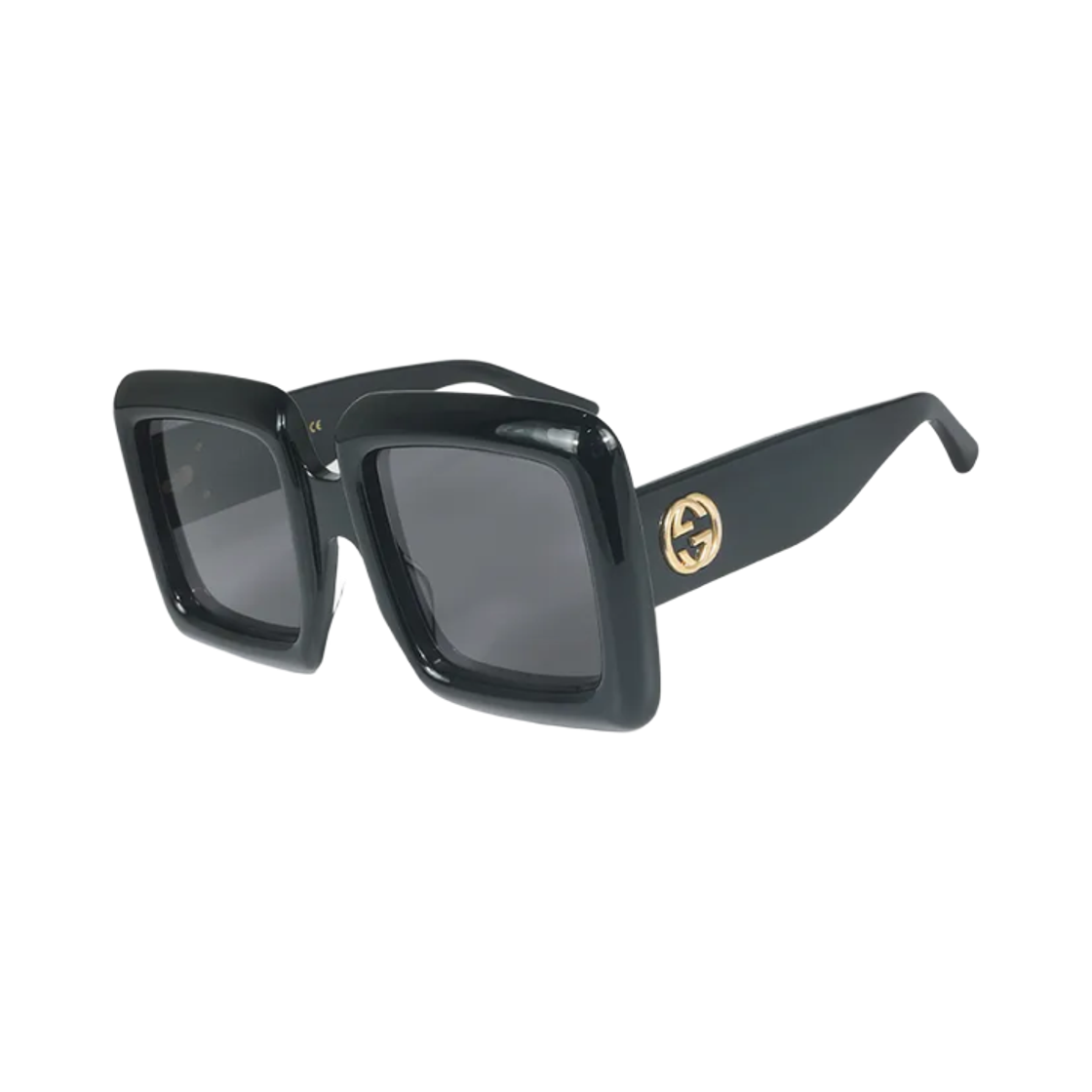 GG0783S-005 (W) Gucci Acetate Square Sunglasses Black