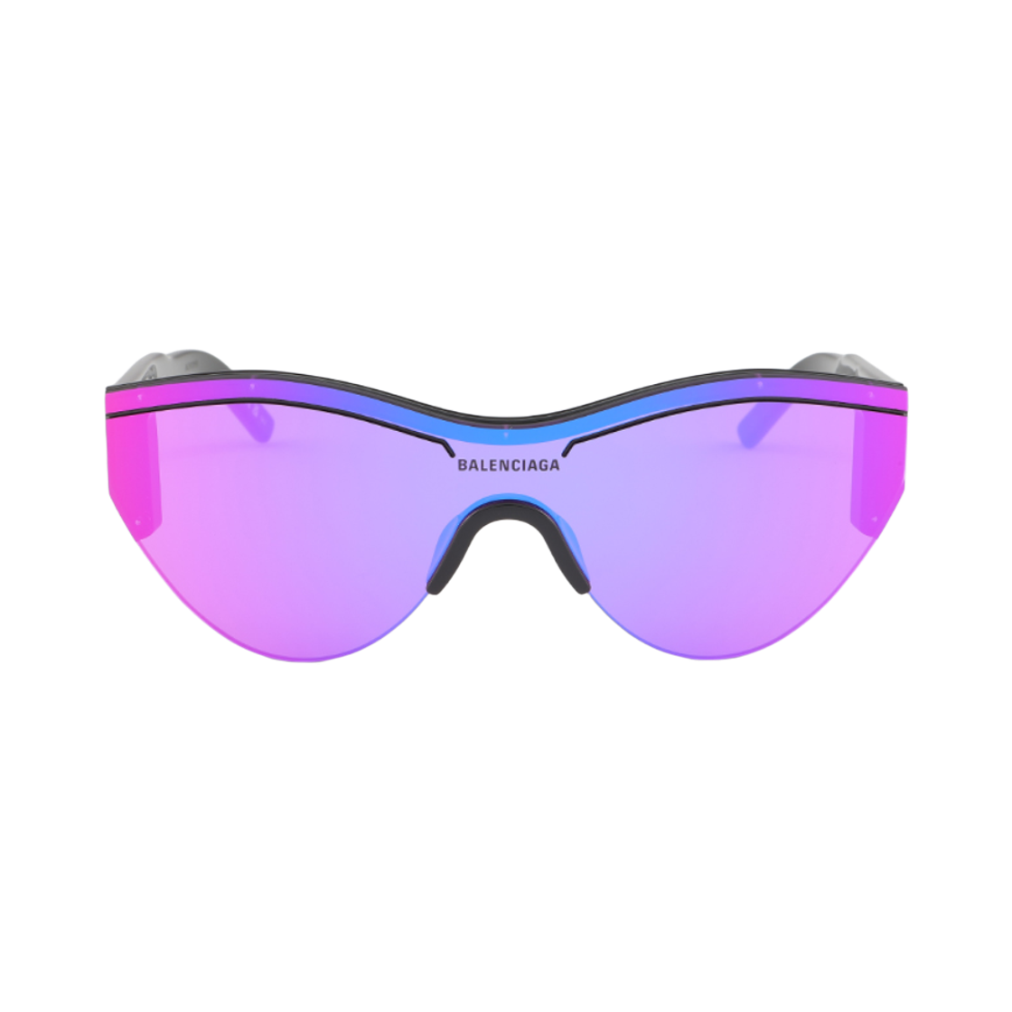BB0004S002 Balenciaga Round Oval Sunglasses Black Pink