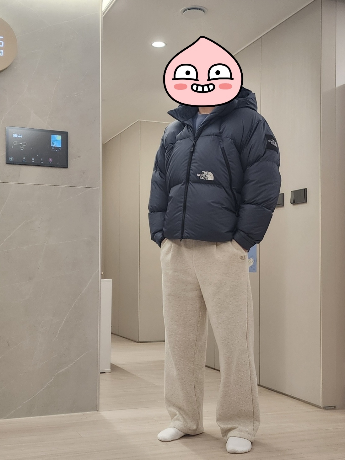 The North Face White Label Project Down Jacket RDS Dusk Blue 착용 스타일 - 1