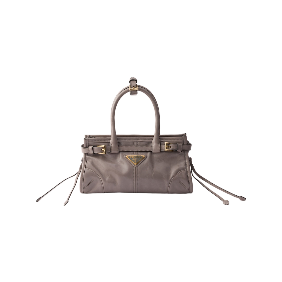 1BA486-2CYR-F03SF Prada Bonnie Leather Mini Handbag Pewter