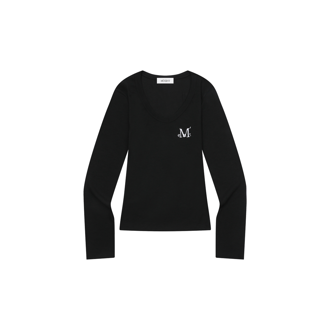 무센트 폰테사 슬림핏 브이넥 골지 티 (5컬러) 블랙(MUCENT Fontessa Slim Fit V-Neck T (5Color) Black)