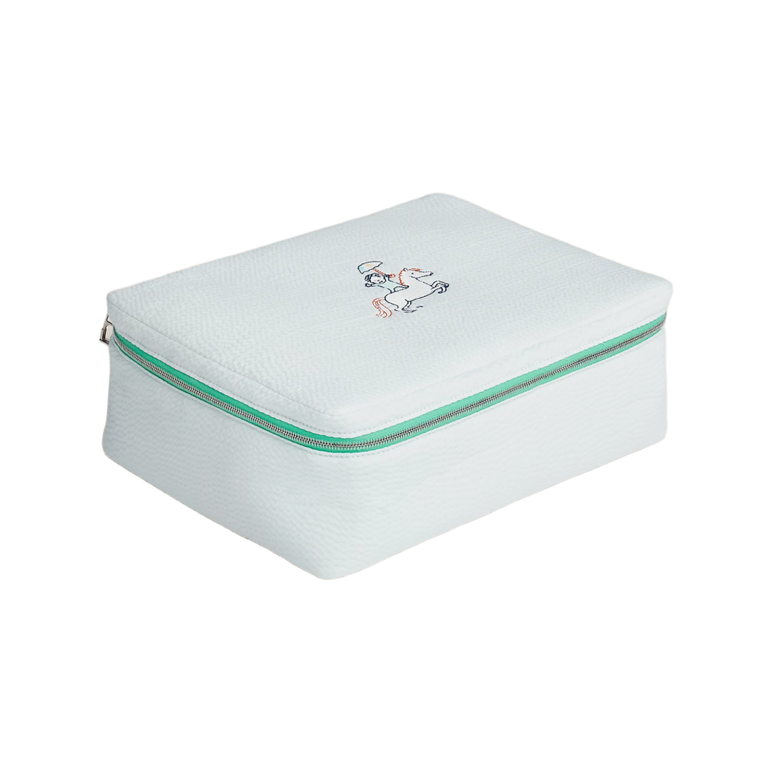 H103472M04 Hermes Medium Toogo Cabriole Case Seersucker & Vert Aqua