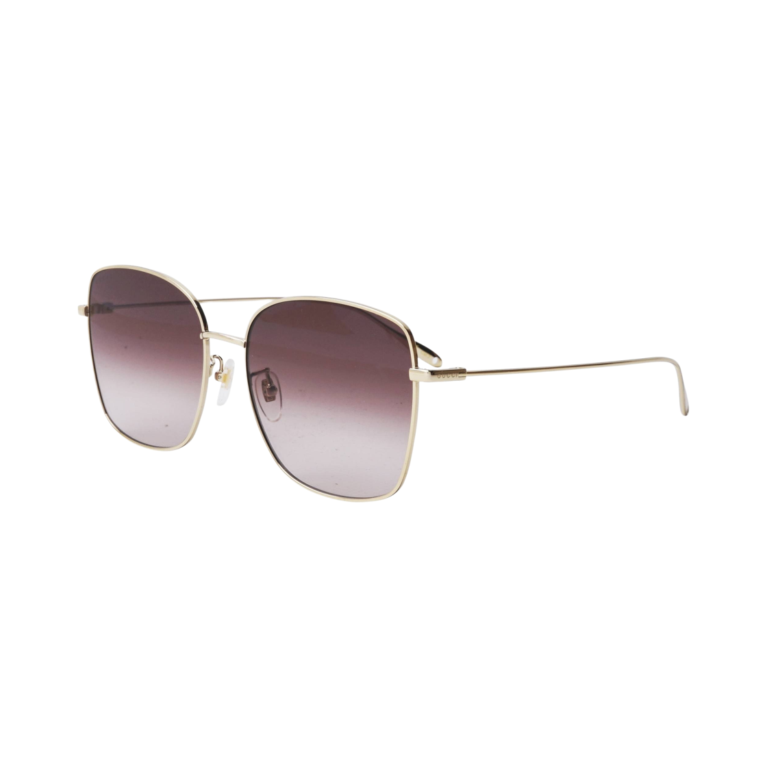 (W) 구찌 스퀘어 프레임 메탈 선글라스 골드 브라운((W) Gucci Square Frame Metal Sunglasses Gold Brown) - 2