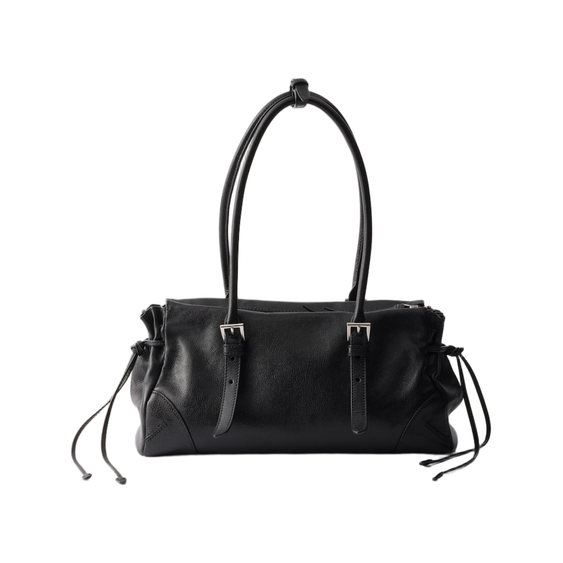 프라다 보니 미디움 앤틱 레더 토트백 블랙(Prada Bonnie Medium Antiqued Leather Tote Bag Black) - 2