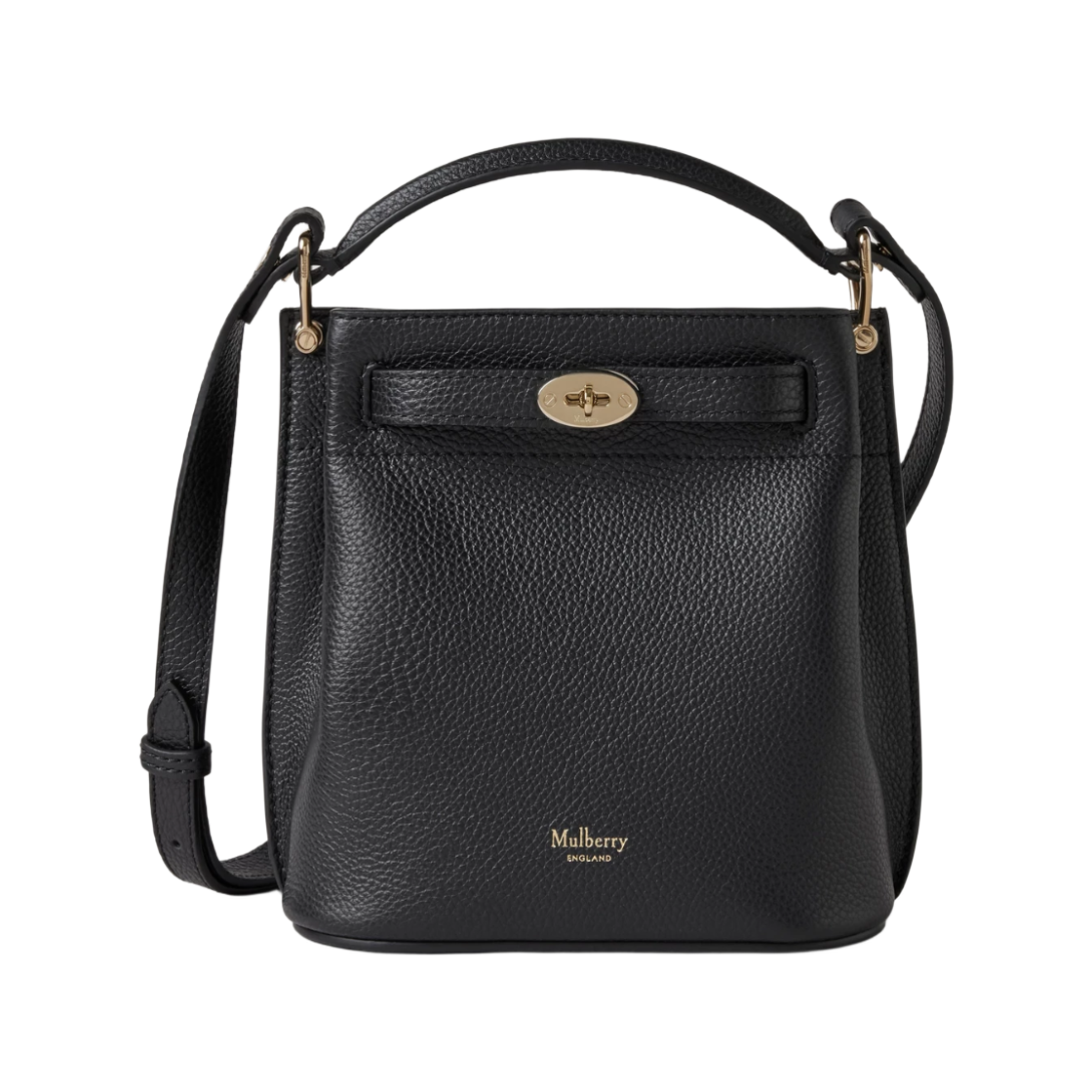 RL8803-205A100 Mulberry Small Classic Grain Mini Islington Bucket Bag Black