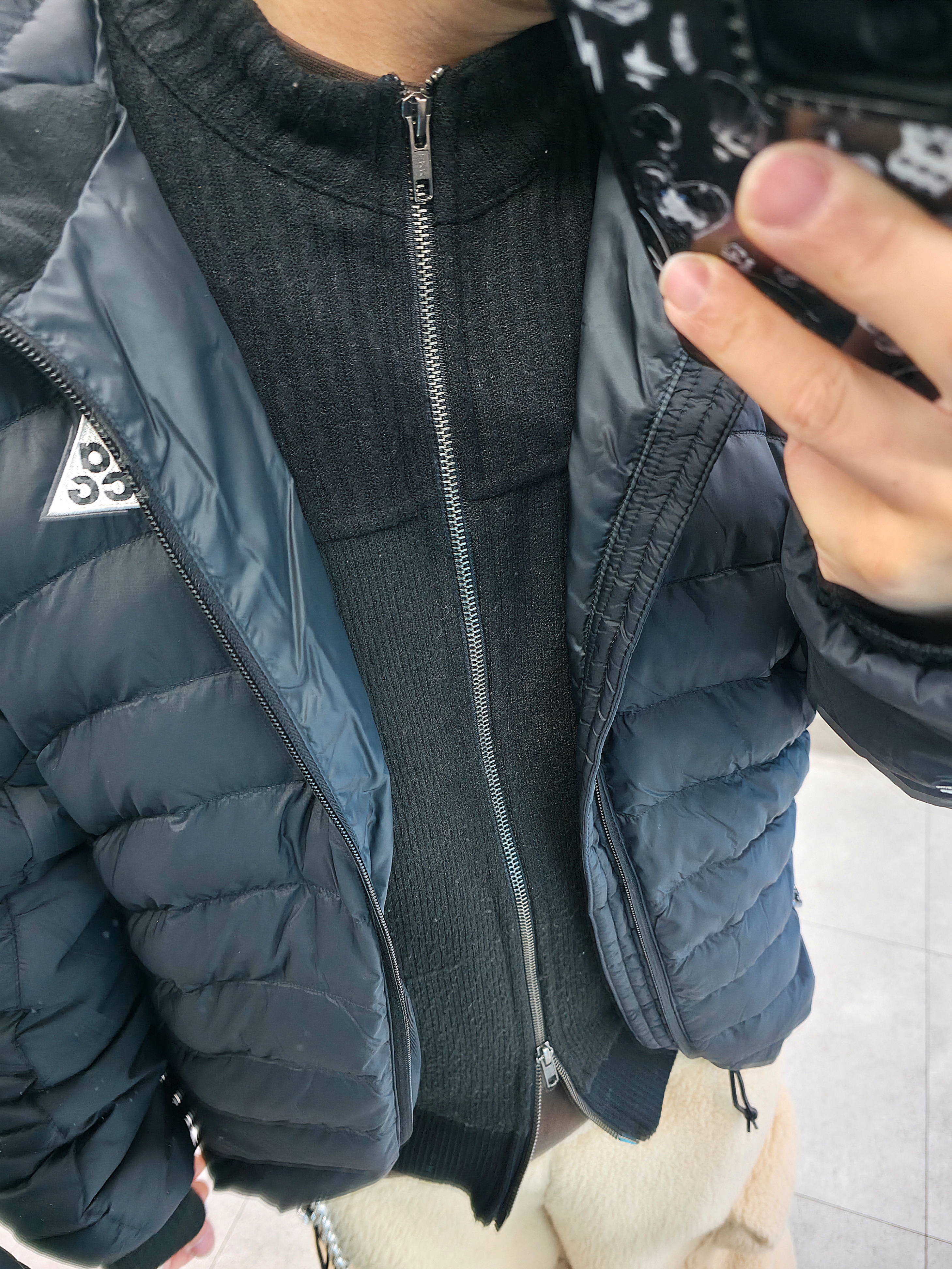 Nike ACG Lava Flow Therma-Fit ADV Jacket Black Summit White - Asia, Converse x Drkshdw Turbowpn Black Cream 착용 스타일 - 9