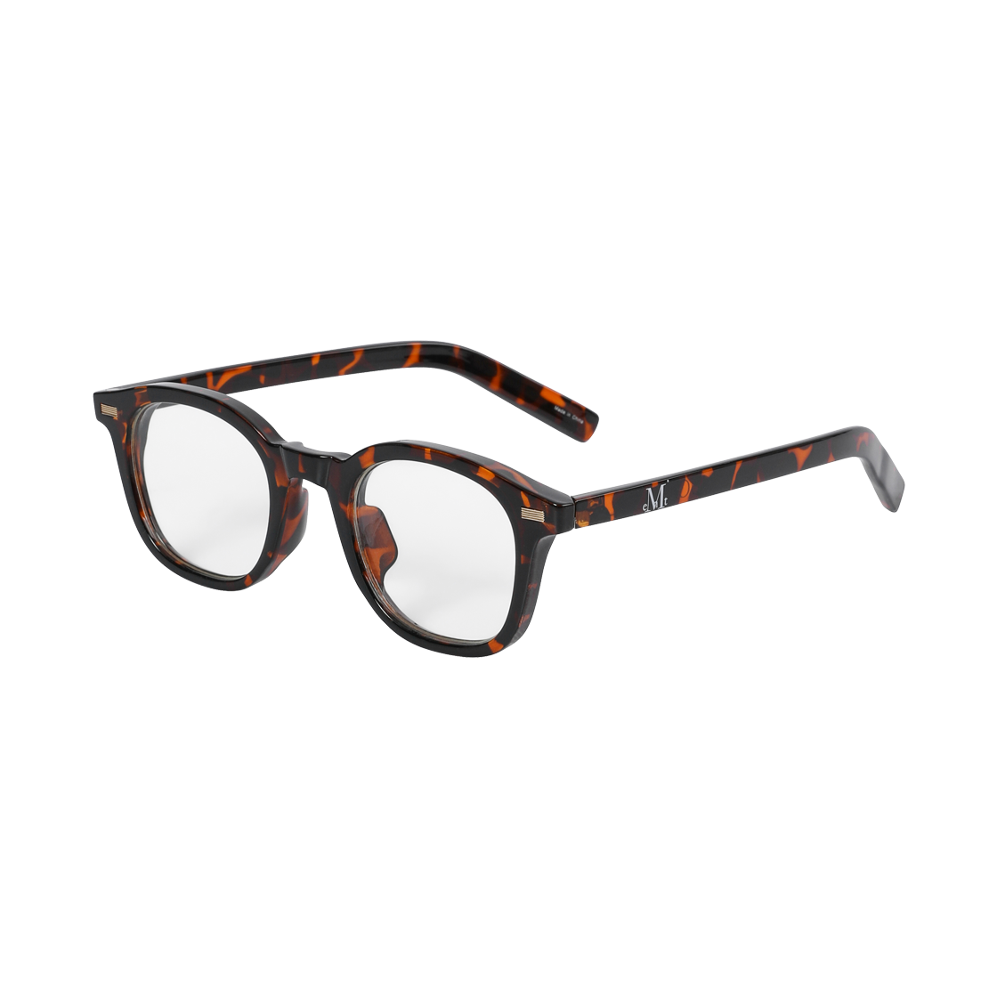 P0000BFU MUCENT Orwen Gold Point Round Glasses Unisex (2Color) Leopard