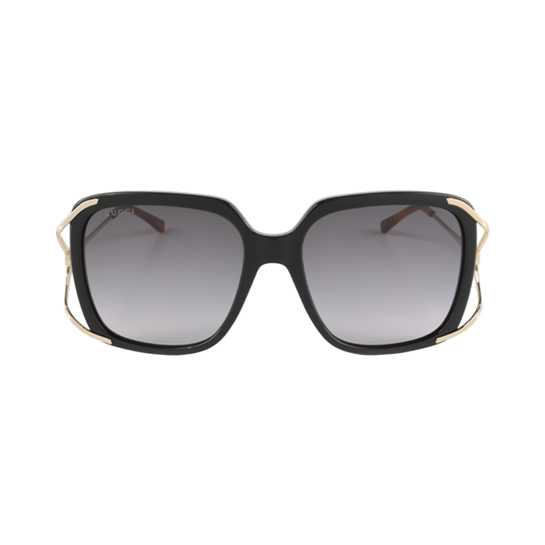 GG0647S-001 (W) Gucci Rectangular Square Sunglasses Black Grey