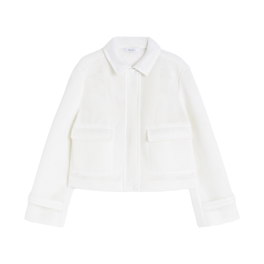 (W) 막스마라 스트렌나 테크니컬 메쉬 박시 자켓 화이트((W) Max Mara Strenna Technical Mesh Boxy Jacket White) - 1