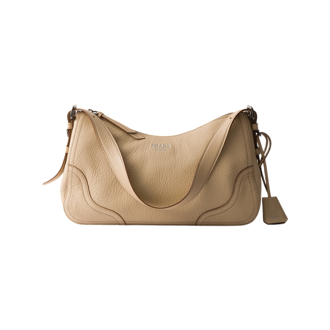 프라다 에이미 라지 레더 숄더백 샌드 베이지(Prada Aimee Large Leather Shoulder Bag Sand Beige) - 1
