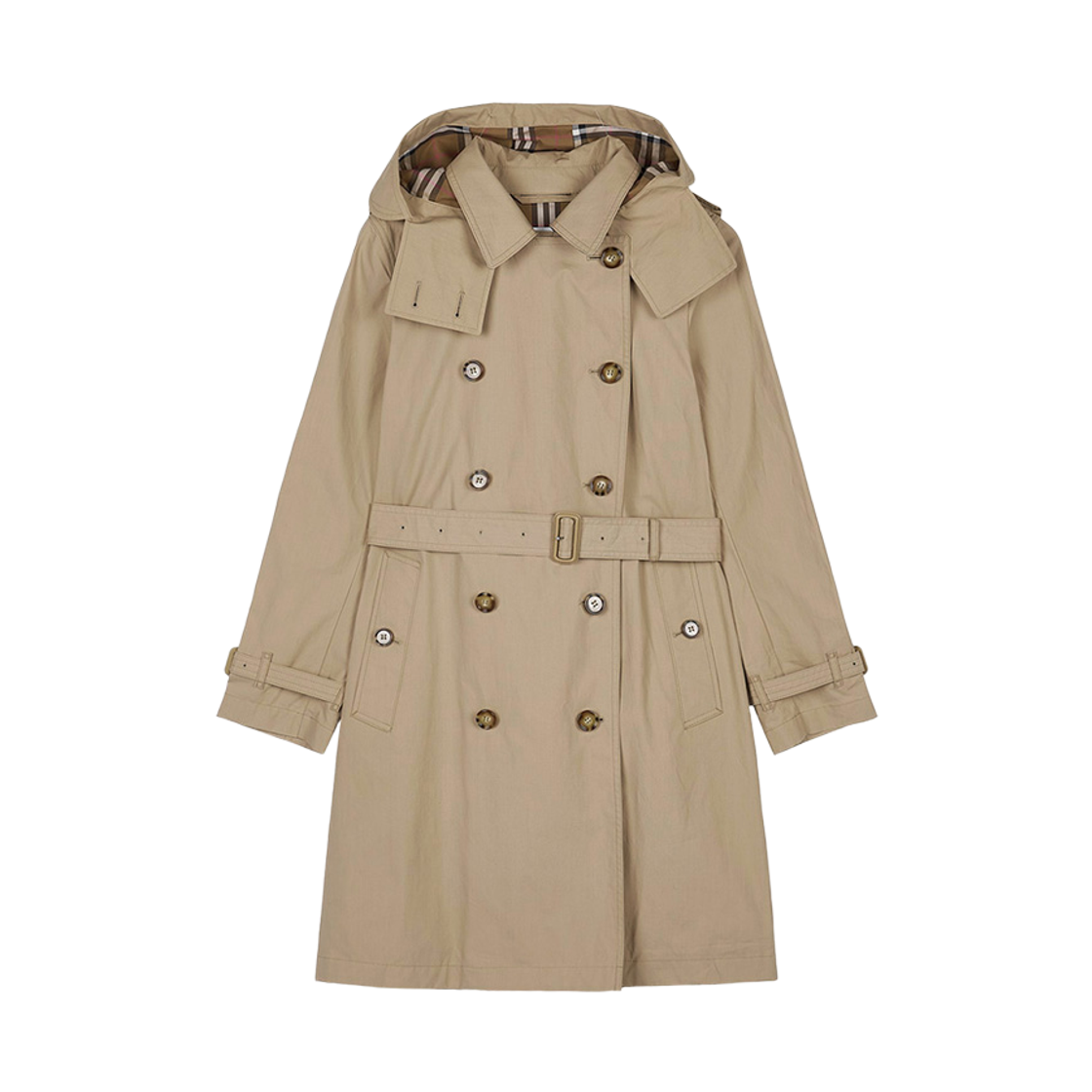 (W) 버버리 텔포드 후드 트렌치 코트 베이지((W) Burberry Telford Hoodie Trench Coat Beige) - 1