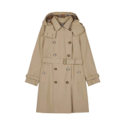 (W) Burberry Telford Hoodie Trench Coat Beige