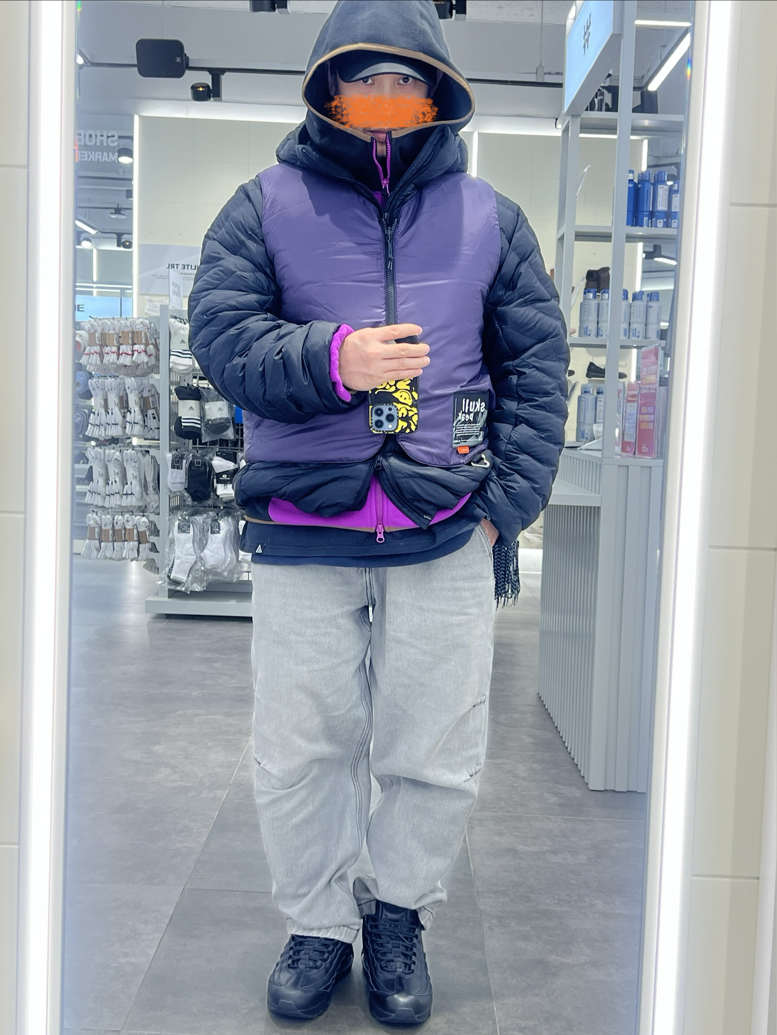 Nike Air Max 95 Big Bubble LTR QS Black, Nike ACG Lava Flow Therma-Fit ADV Jacket Black Summit White - Asia 착용 스타일 - 1
