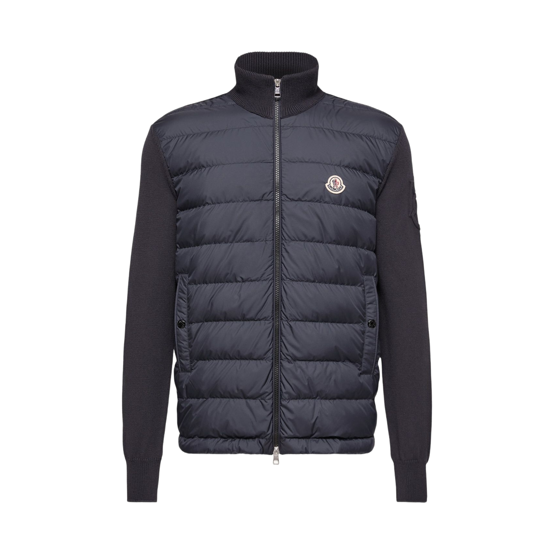 몽클레르 패딩 집업 코튼 가디건 다크 블루 - 26SS(Moncler Padded Zip-Up Cotton Cardigan Dark Blue - 26SS) - 1