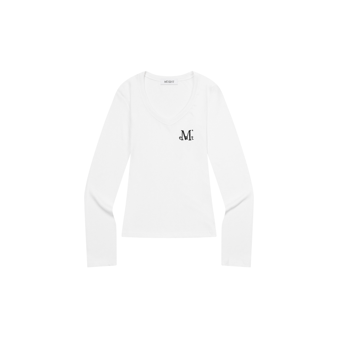 무센트 폰테사 슬림핏 브이넥 골지 티 (5컬러) 화이트(MUCENT Fontessa Slim Fit V-Neck T (5Color) White)