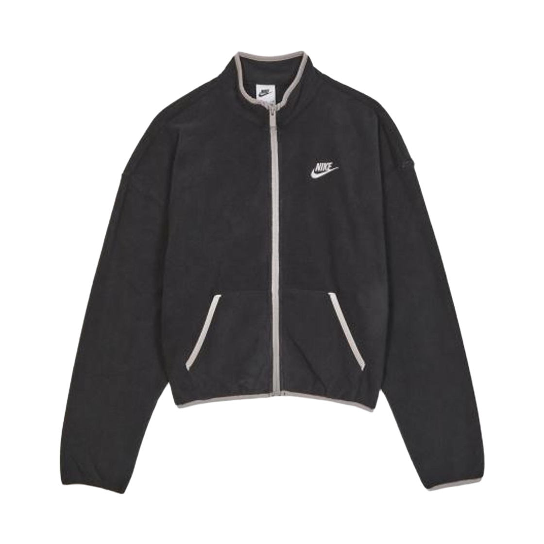 HV2731-010 (W) Nike NSW Club Fleece Loose Cozy Track Jacket Black College Grey - Asia
