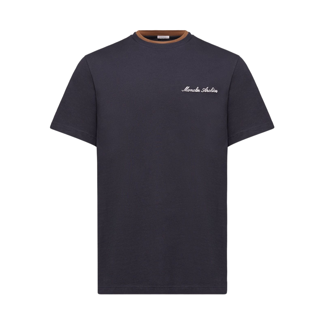 L1-091-8C00015-89AYY-742 Moncler Logo Embroidered Cotton T-Shirt Navy Blue - 26SS