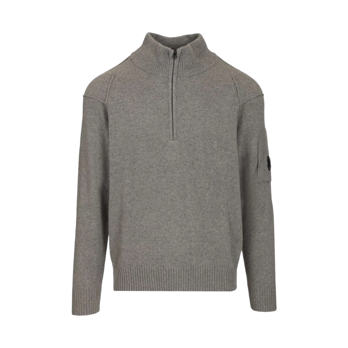 19CMKN709A110149A921 C.P. Company Lambswool GRS Half Zip Sweater Gunmetal Grey - 25FW